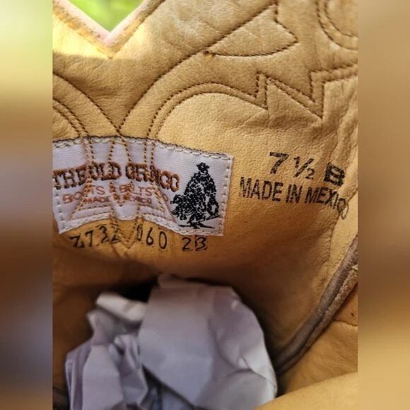 NEW OLD GRINGO Women's Cowboy Brown Leather W/PINK Wingtip Western Boots 7.5 B - Picture 2 of 7